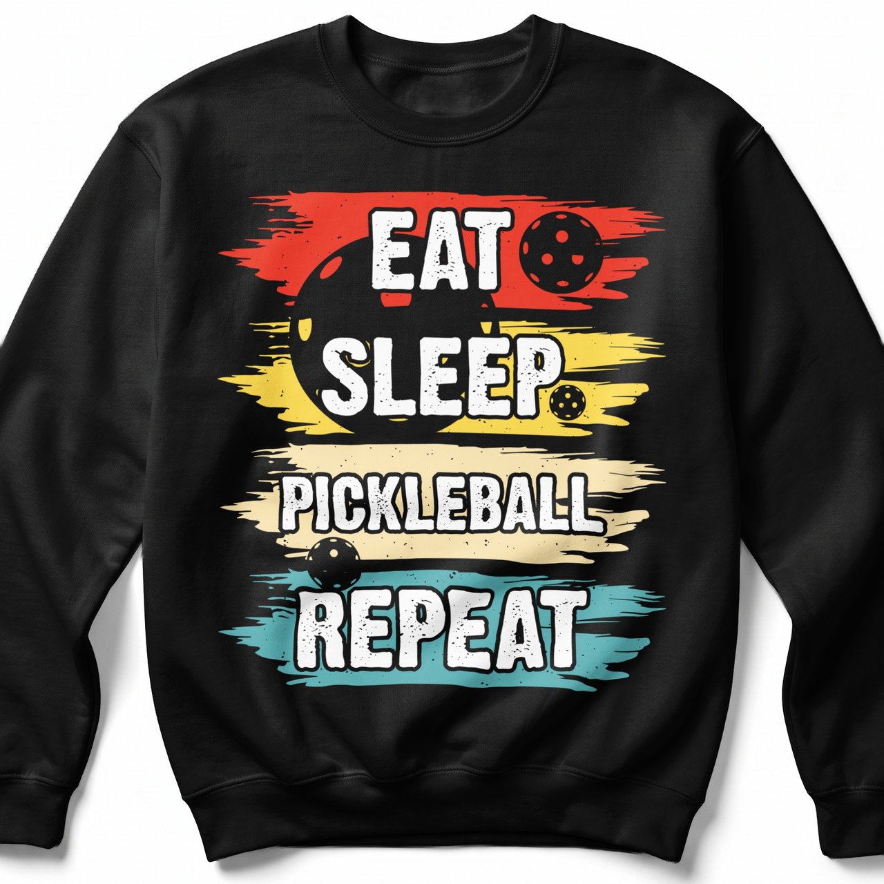 Pickleball Gildan Crewneck Sweatshirt, Eat Sleep Pickleball Repeat, Court Warm Up