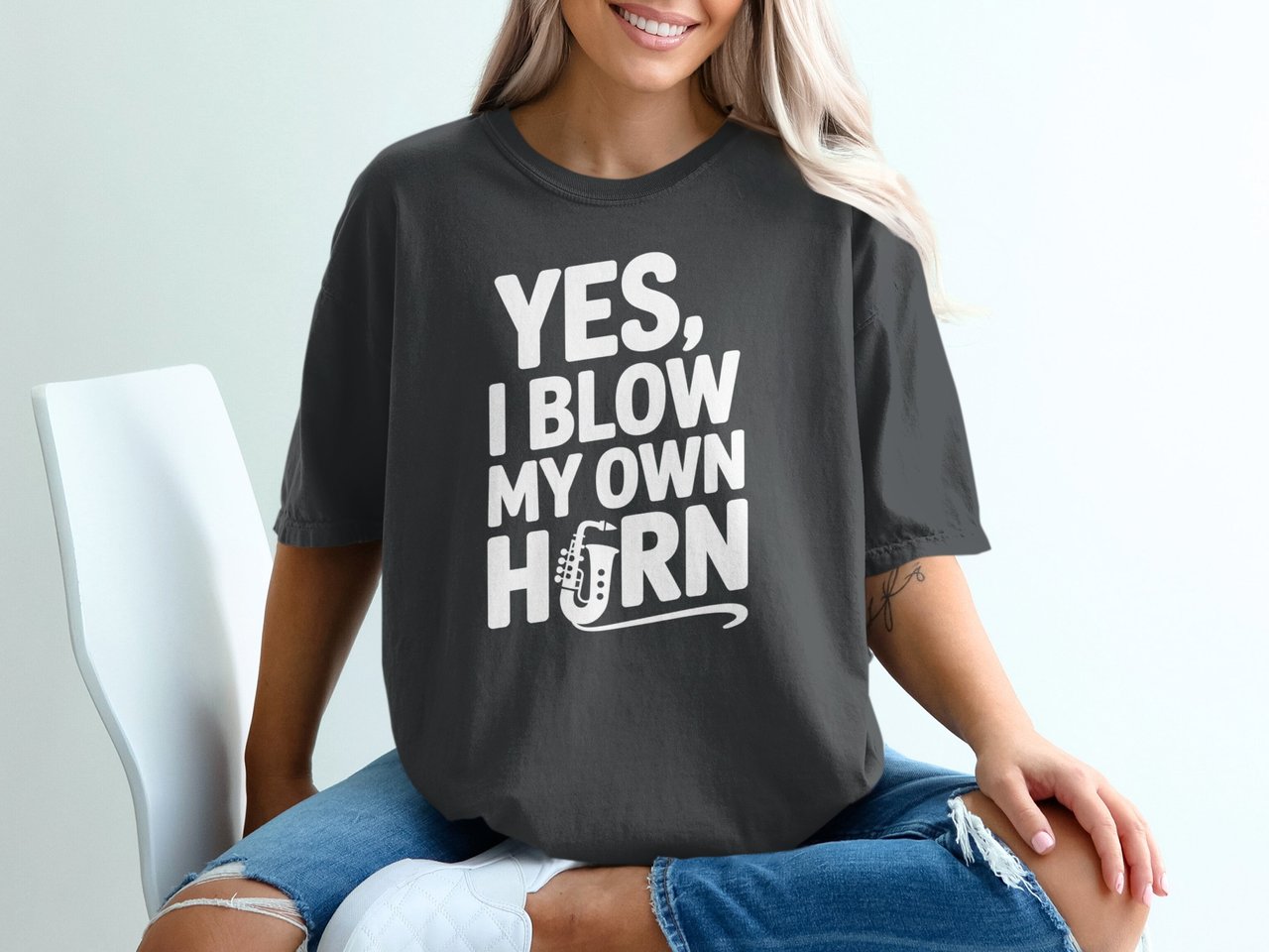 Yes, I Blow My Own Horn Graphic Tee