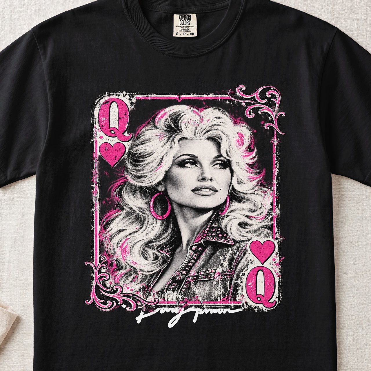 Queen of Hearts Shirt, Pink Western Graphic Tee, Retro Country Glam Comfort Colors T-Shirt