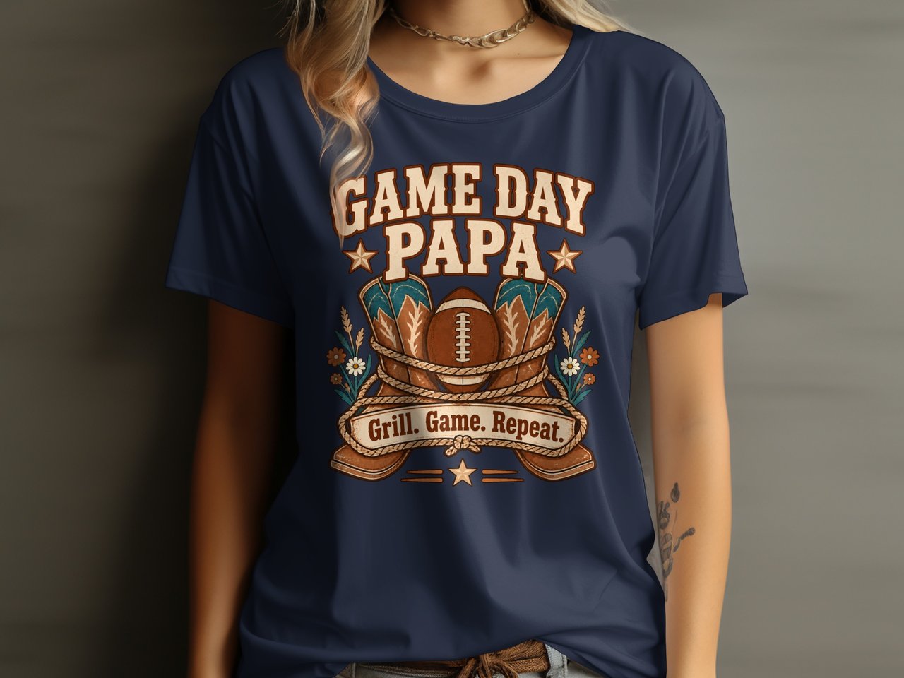 Game Day Papa Tee or Sweatshirt