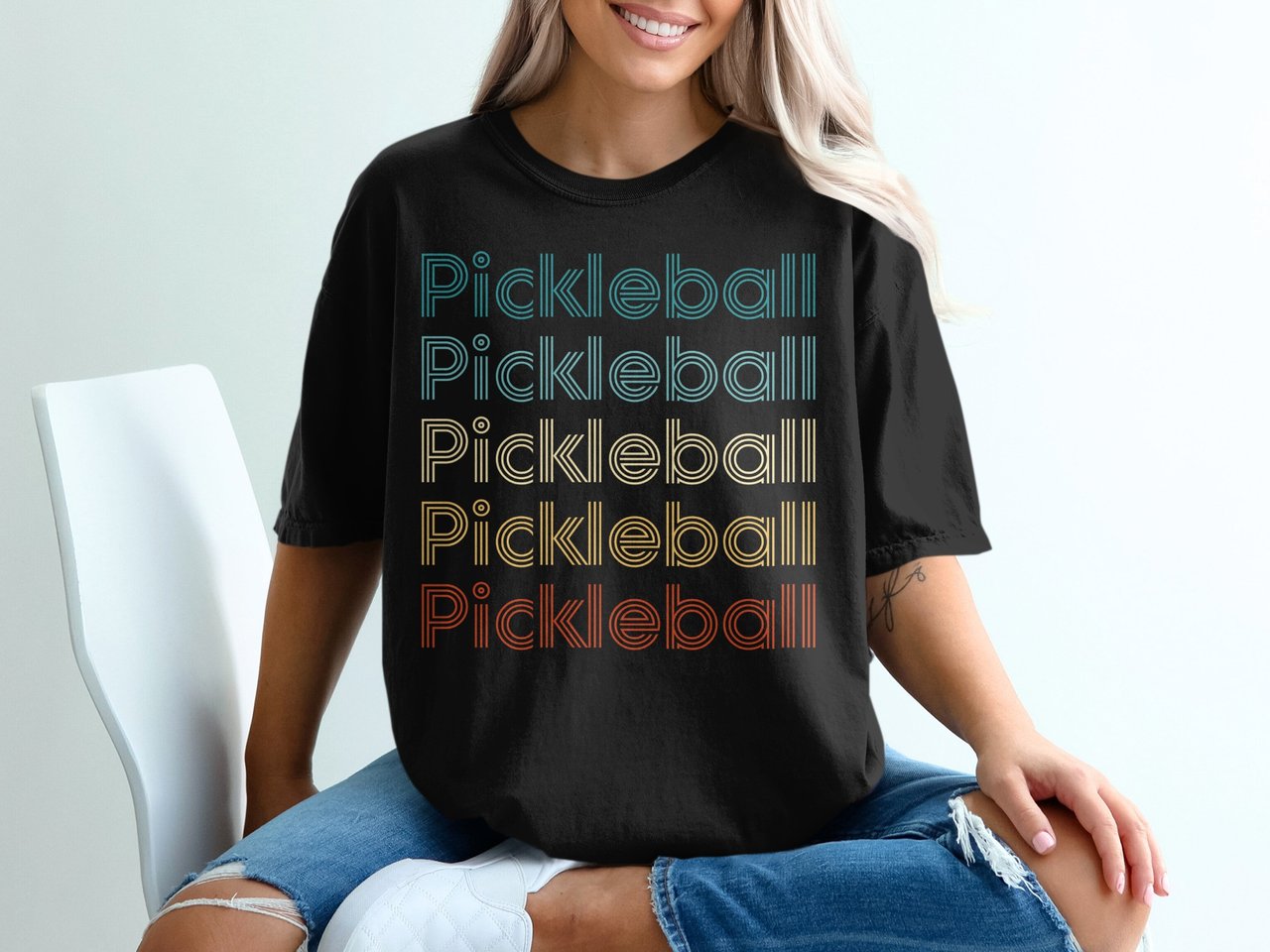Pickleball Comfort Colors Shirt, Retro Multi Line Pickleball, Vintage Graphic Tee