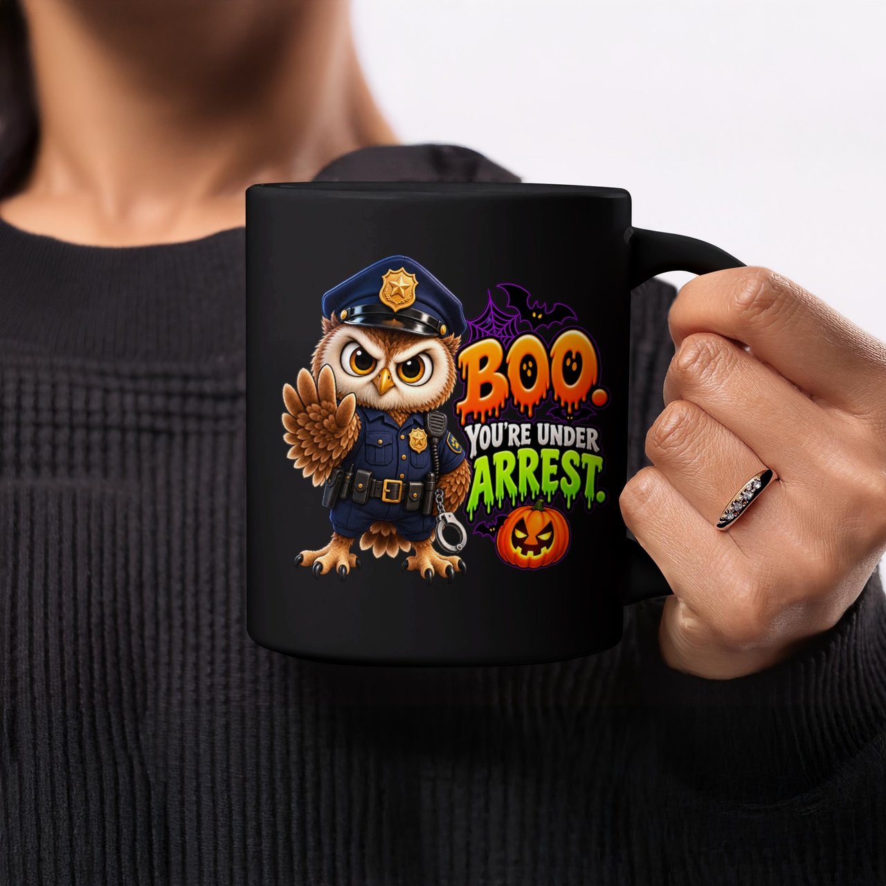 Boo You're Under Arrest Police Owl Mug