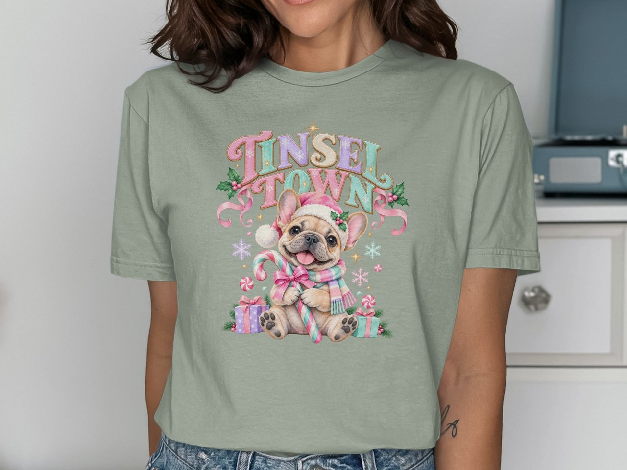 Tinsel Town French Bulldog Tee