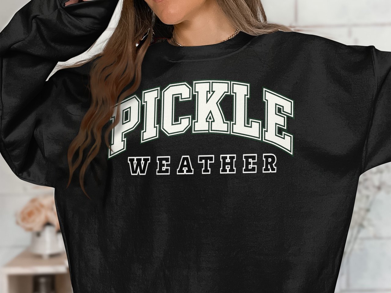 Pickle Weather T-Shirt Retro Varsity College Tee, Pickle Lover Shirt, Trendy Vintage Sporty Top