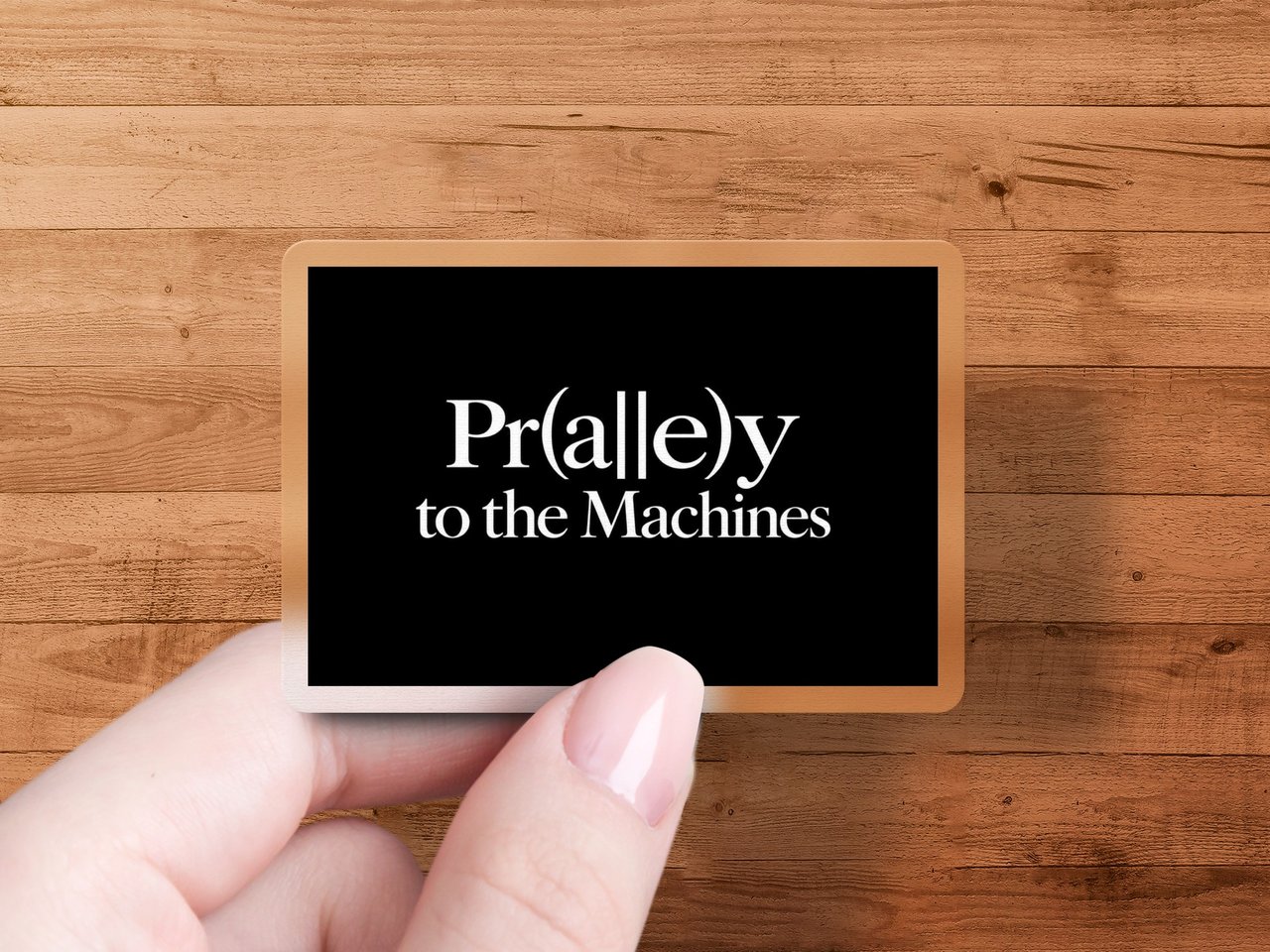 Pr(a||e)y to the Machines — Black — Die-Cut Sticker