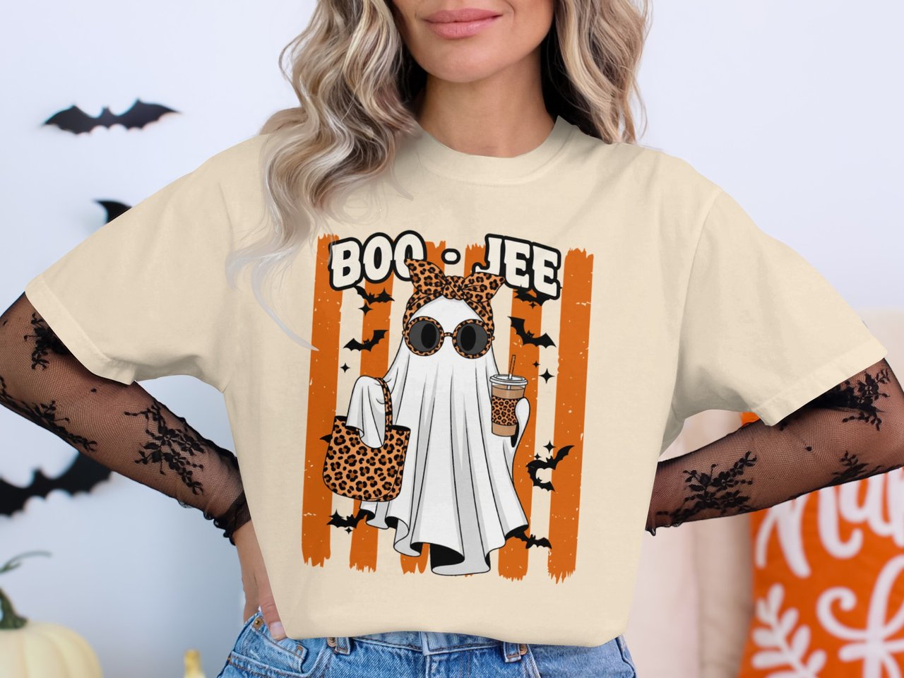 Boo-Jee Ghost Leopard Print T-Shirt
