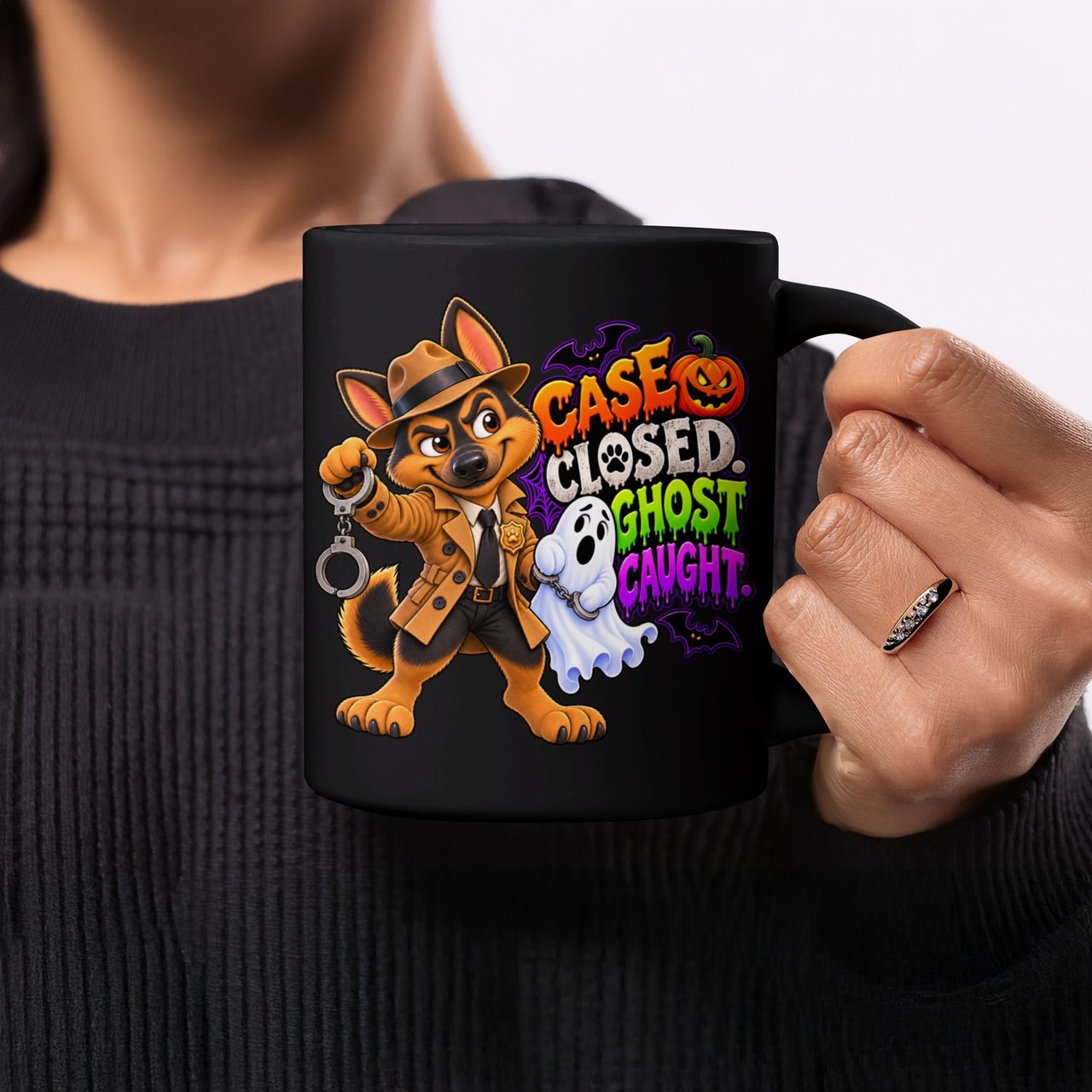 German Shepherd Detective Halloween Mug