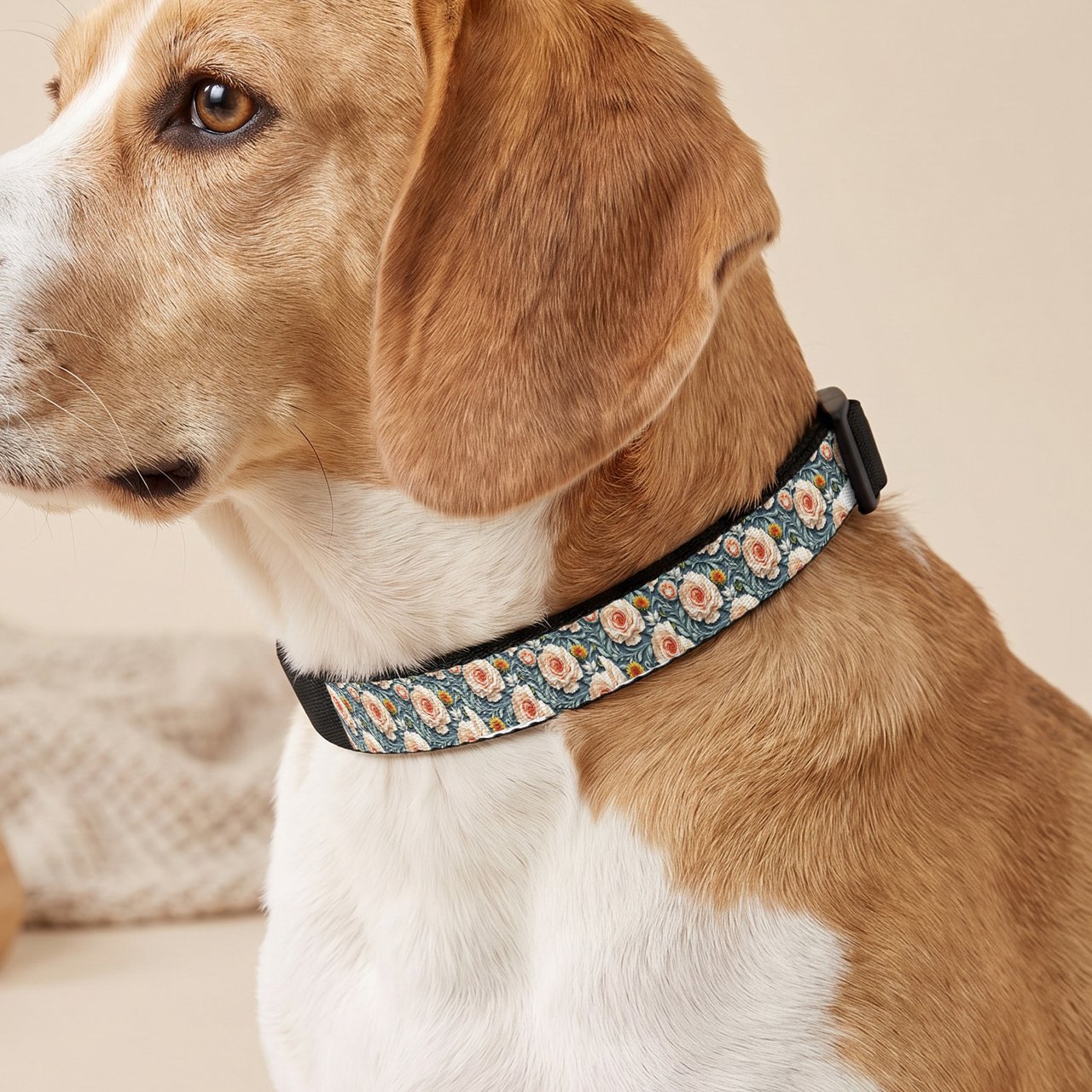 Peach Rose Floral Pet Bandana