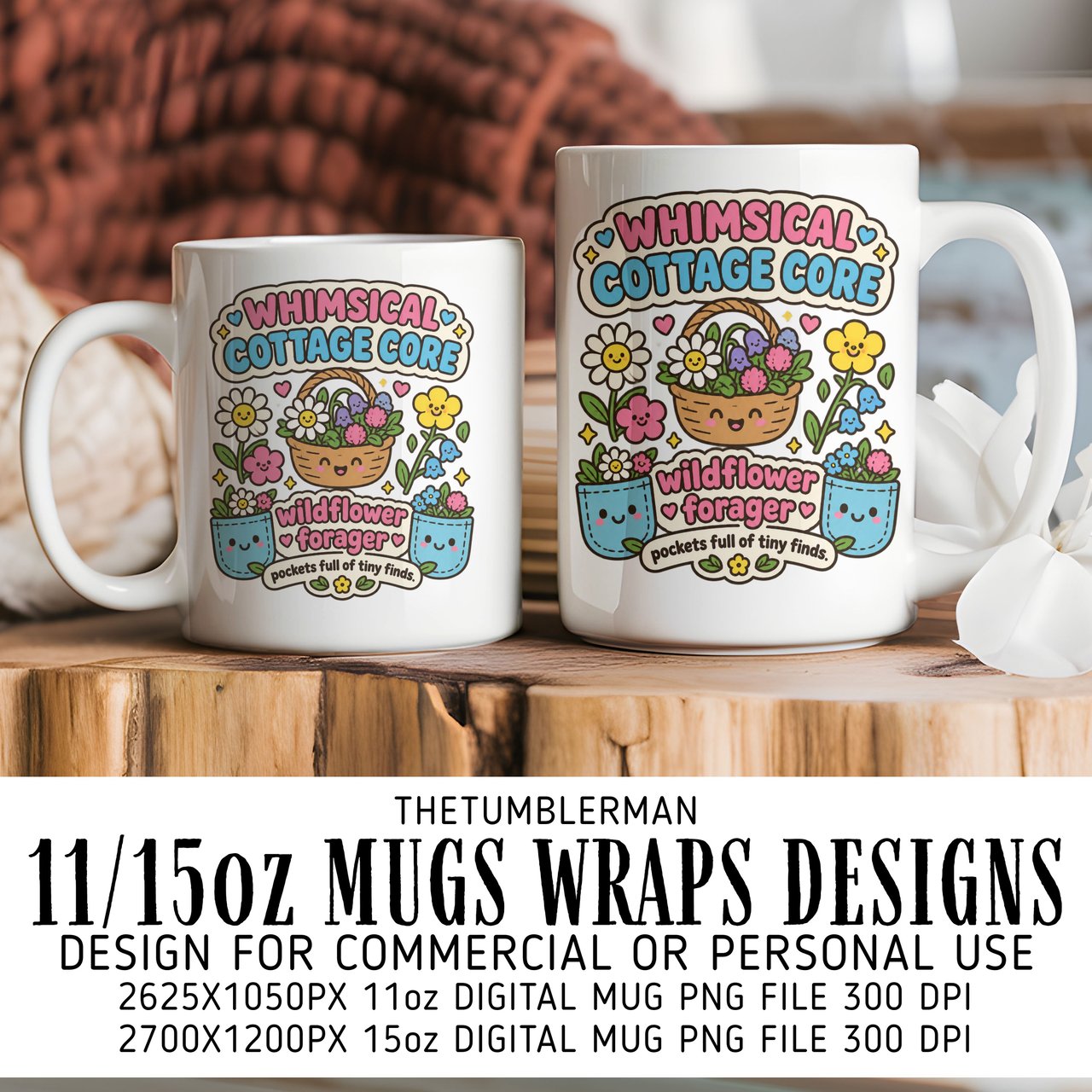 Whimsical Cottagecore Mug Wrap