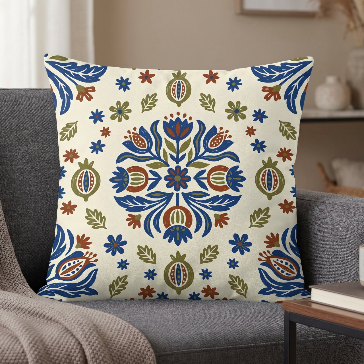 Artisan Bloom Pattern Pillow Case