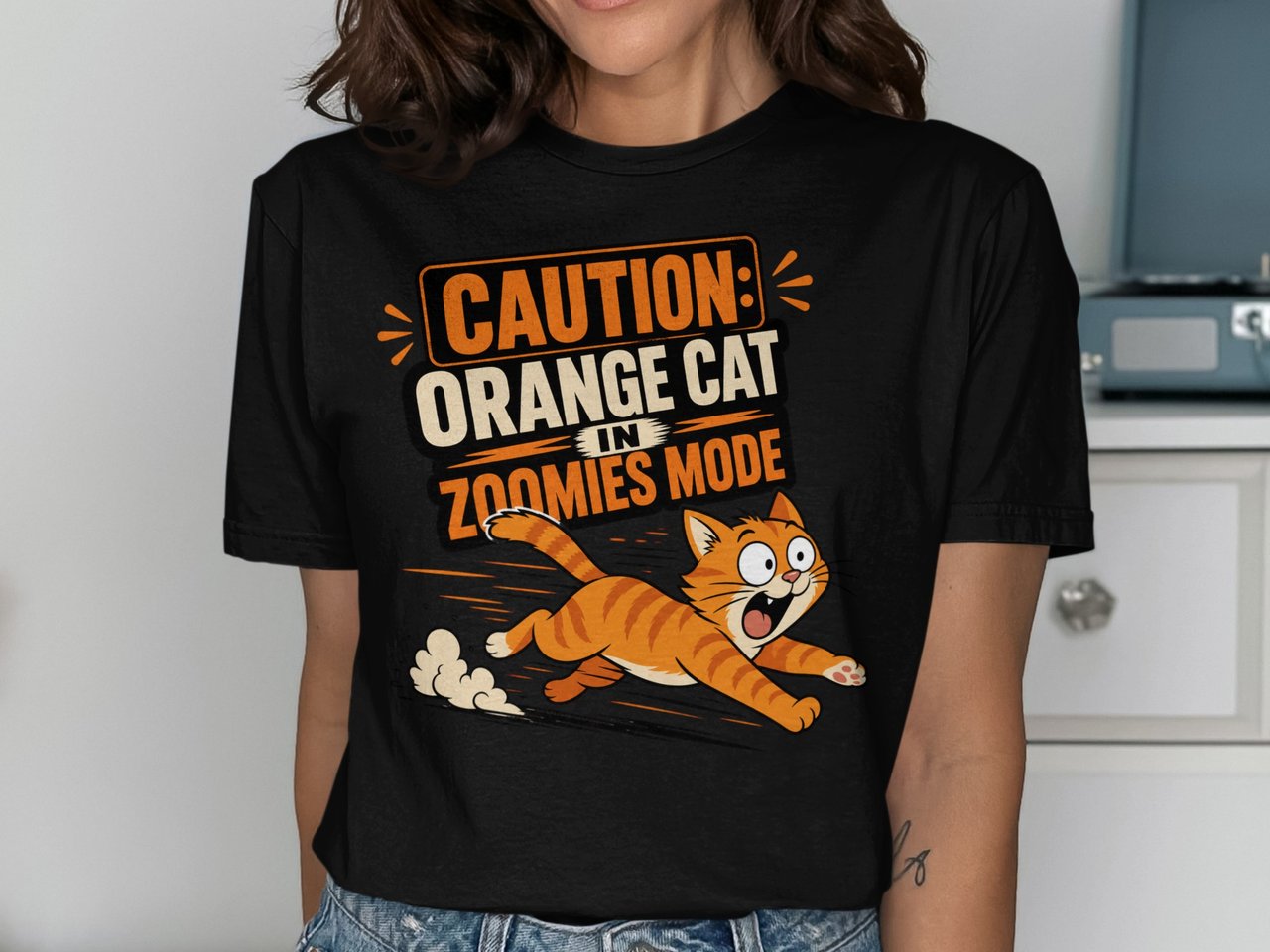 Caution: Orange Cat Zoomies Tee