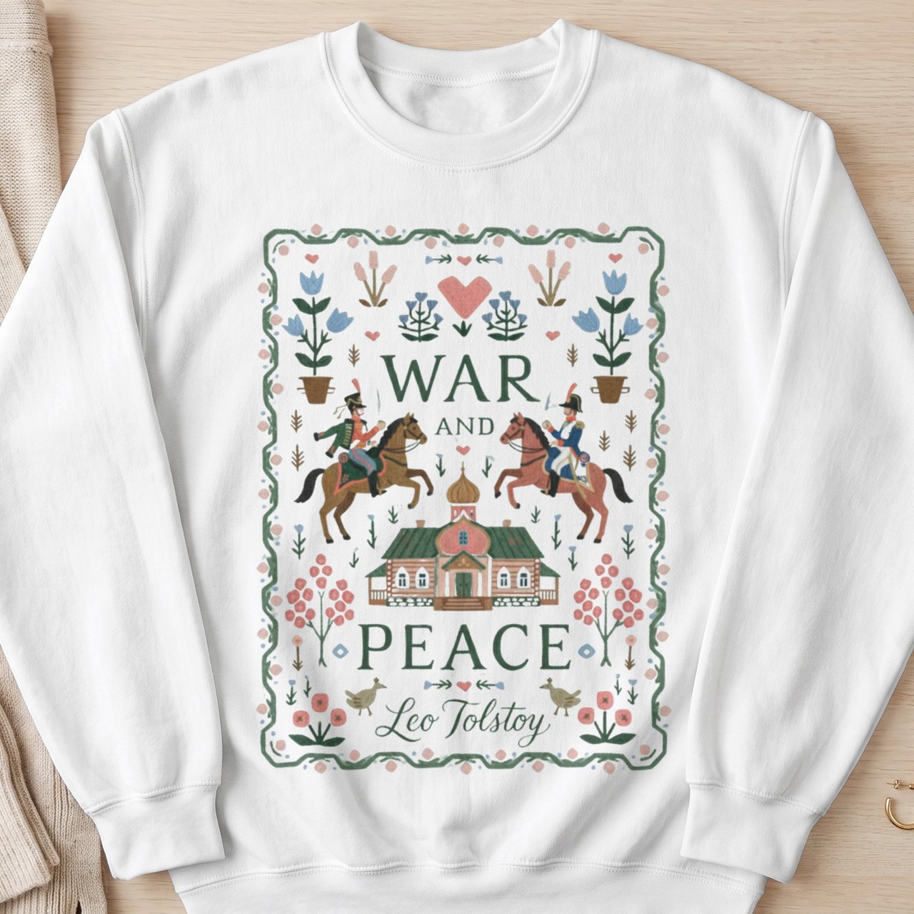 War and Peace Folk Art Sweatshirt