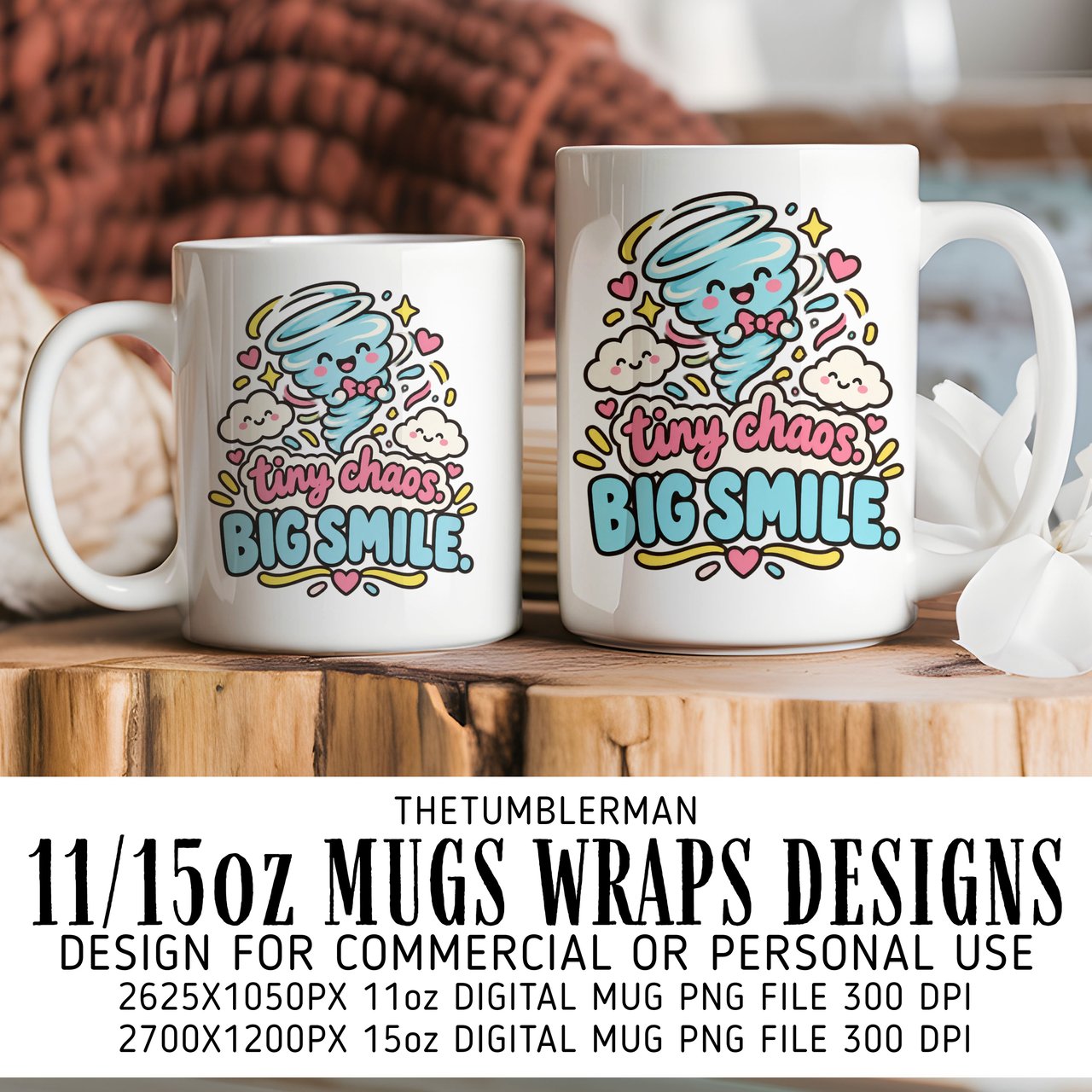 Tiny Chaos Big Smile Mug Wrap