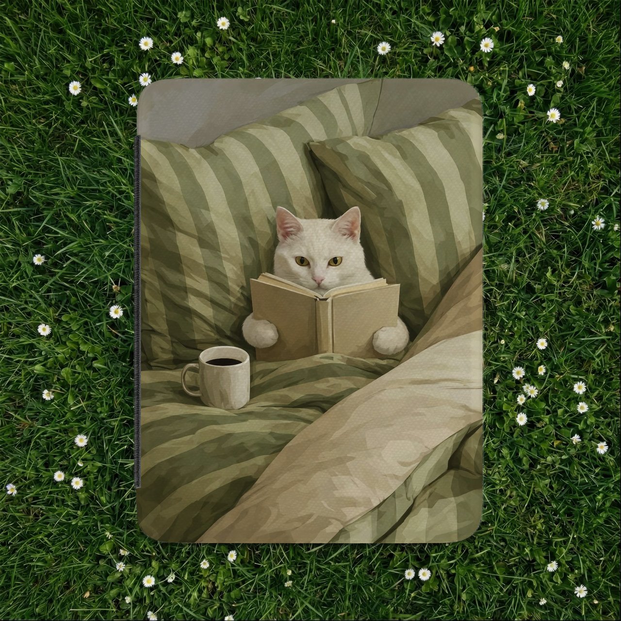 Cozy Reading Cat Kindle Case