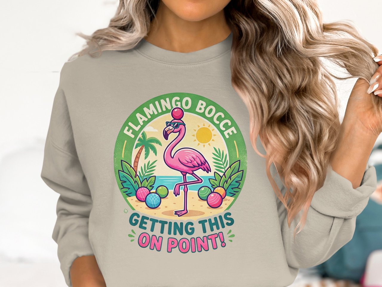 Flamingo Bocce: On Point Tropical Vibes Sweatshirt
