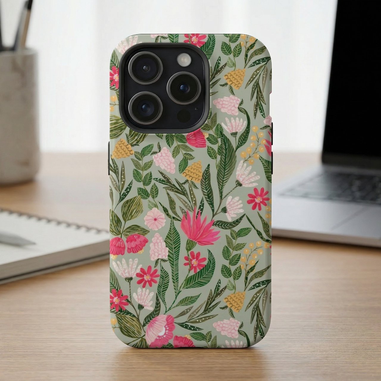 Pink Wildflower Garden MagSafe® Phone Case