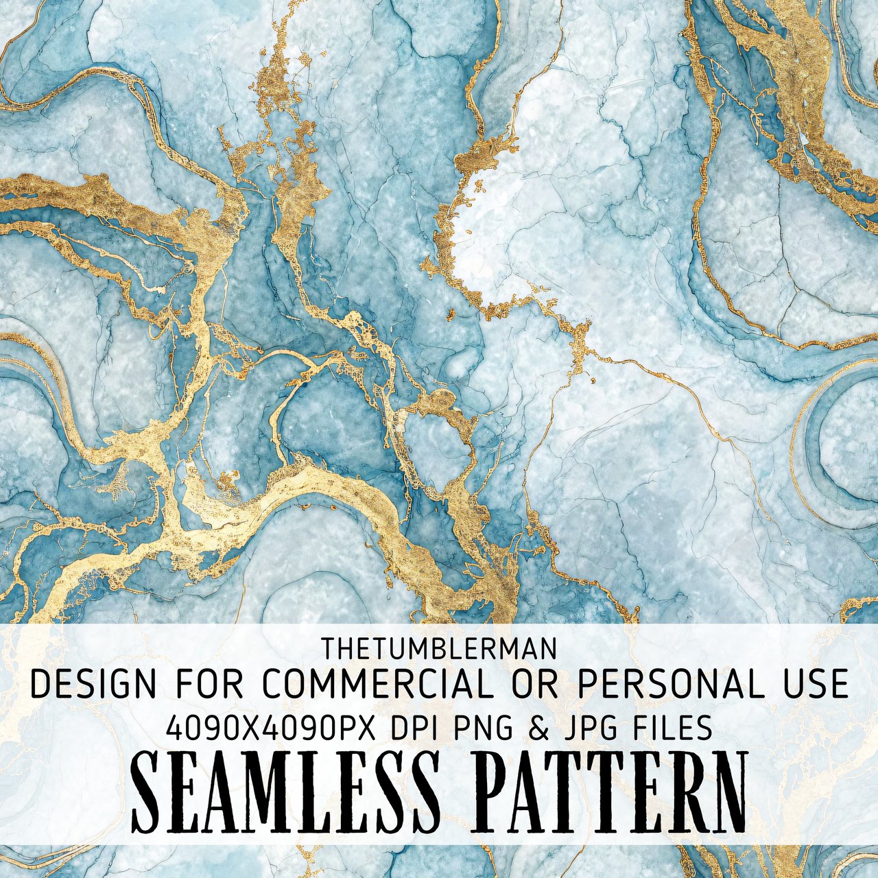 Blue Gold Marble Tumbler Digital, Watercolor Backgrounds, Floral Papers, Junk Journal Pages, Printable PNG, Scrapbooking Paper