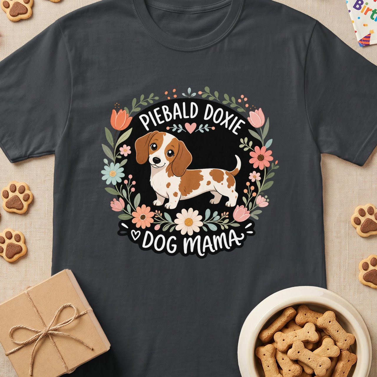 Piebald Doxie Dog Mama T-Shirt