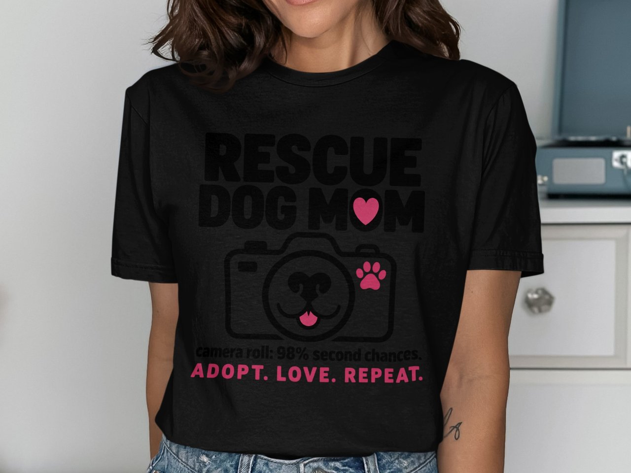 Rescue Dog Mom Tee