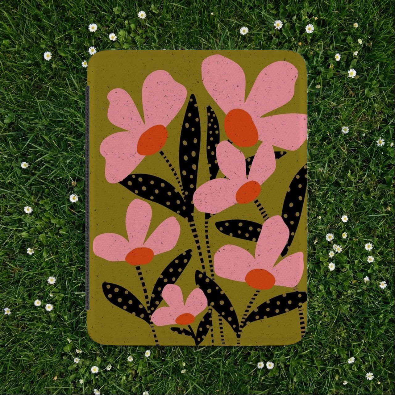 Pink Folk Floral Kindle Case