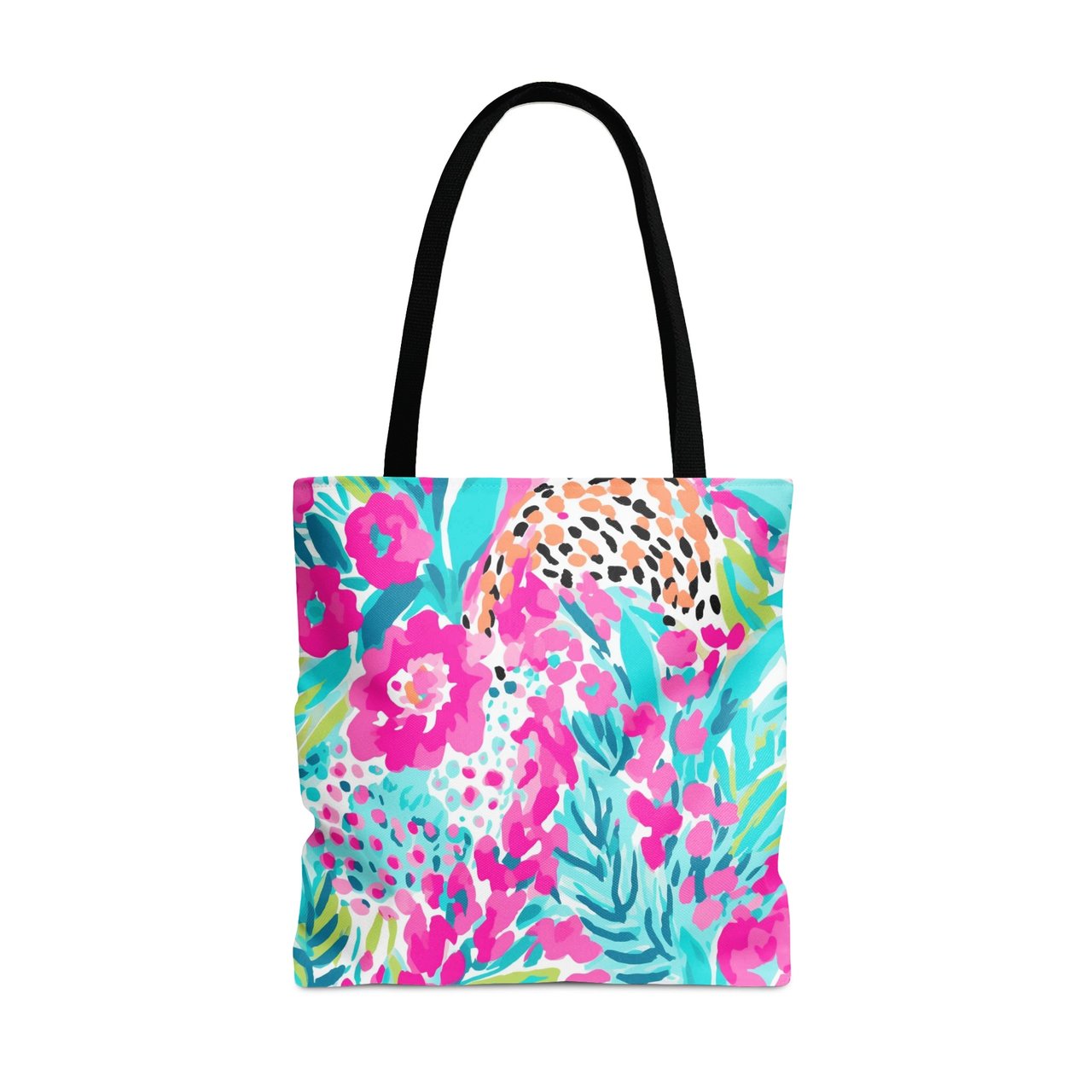 Vibrant Abstract Floral Tote Bag, Preppy Leopard Print Phone Case, Tropical Bright Summer Accessory, Maximalist Gift For Her