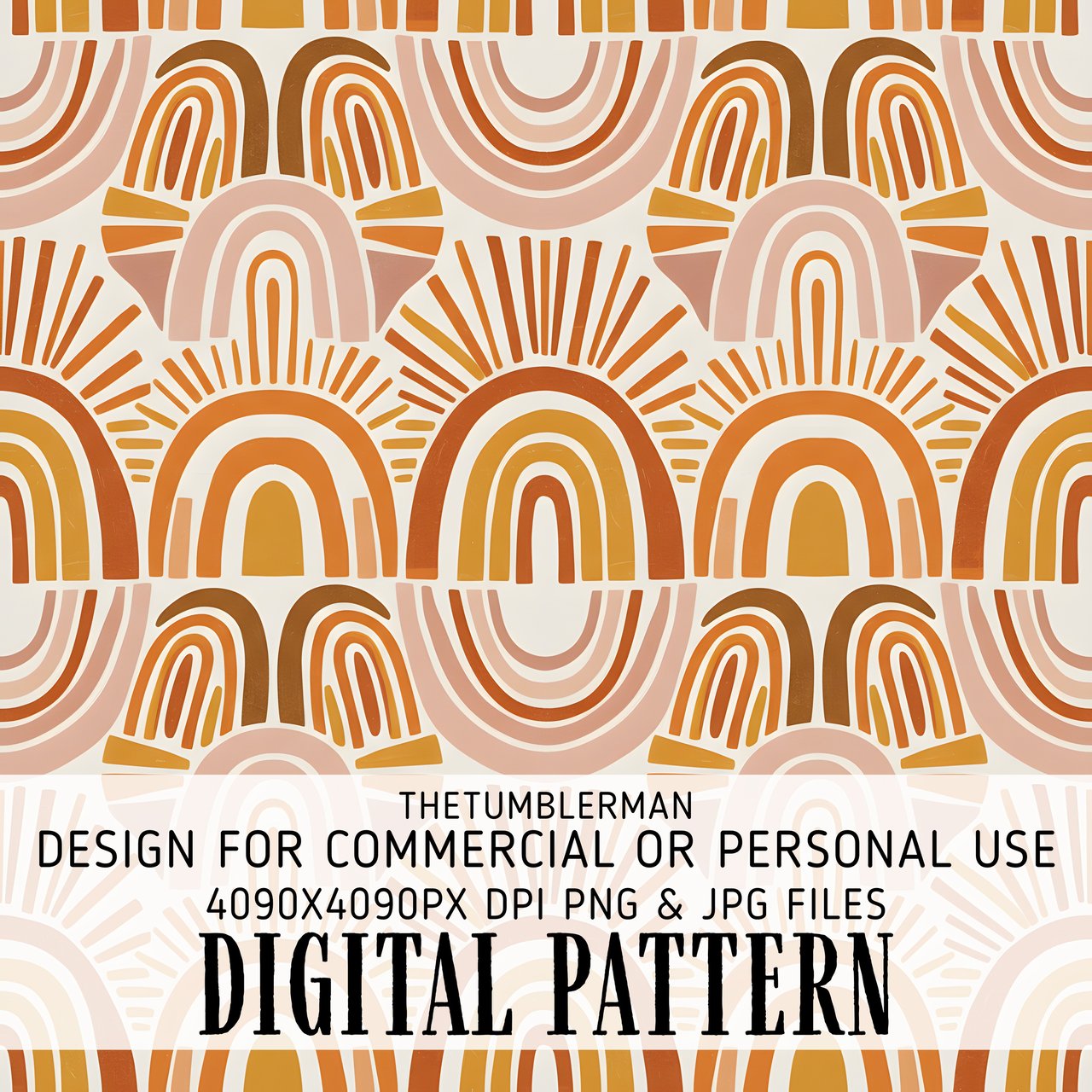 Digital Boho Rainbow Pattern, Digital Bundle Pattern, Seamless Rainbow Design, Abstract Rainbow Clipart, Kids Rainbow Wallpaper, Modern