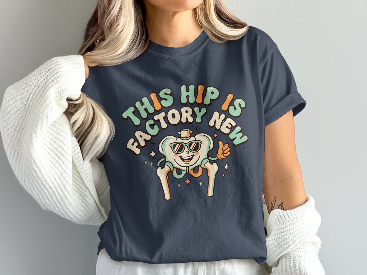 Retro Hip Replacement T-Shirt: Funny Factory New Hip Surgery Recovery Graphic Design