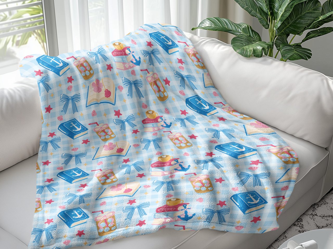Coastal Book Lover Arctic Fleece Blanket