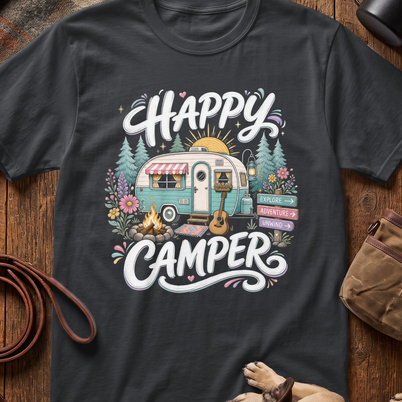 Happy Camper Trailer T-Shirt
