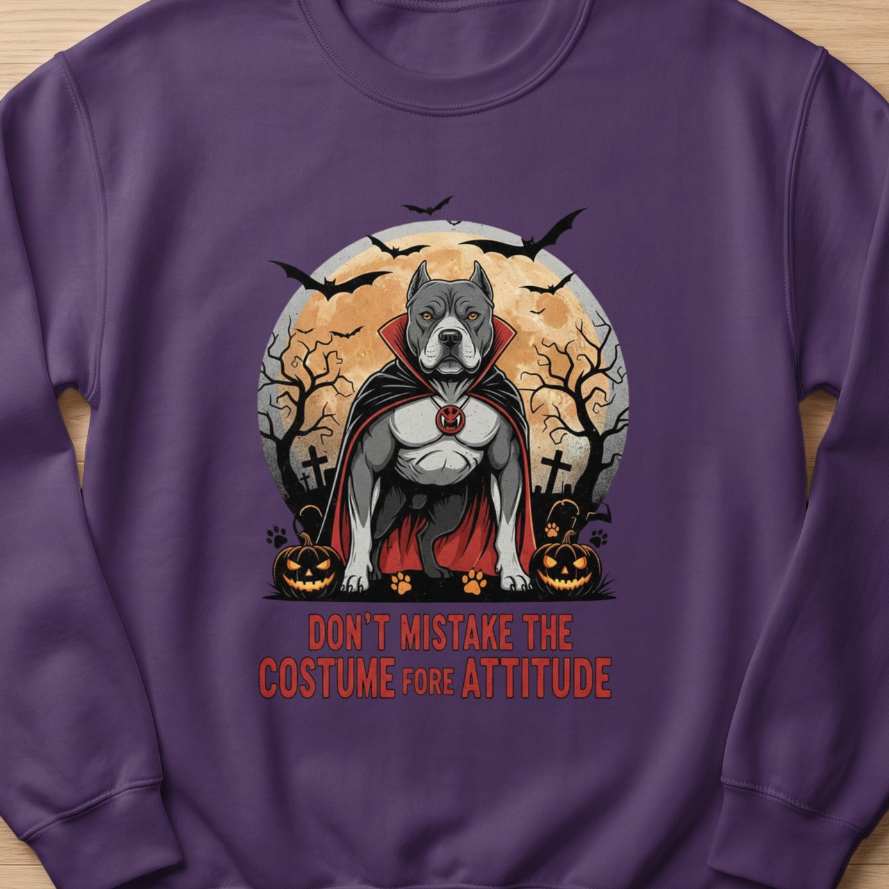 Vampire Pitbull Halloween Sweatshirt | Halloween Pittie Shirt | Pit Bull Lover Gift | Bully Breed Apparel