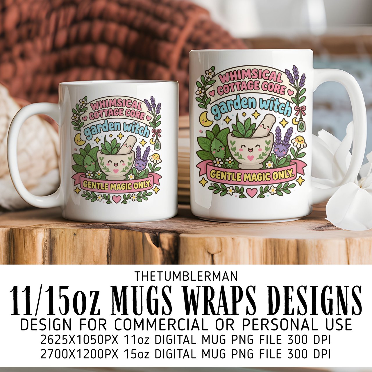 Garden Witch Cottagecore Digital Mug Wrap