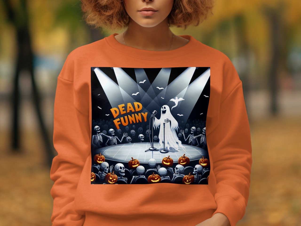 Dead Funny Ghost Stand Up T-Shirts, Halloween Comedy T-Shirts, Spooky T-Shirts, Funny Halloween, Ghost Humor, Halloween Apparel