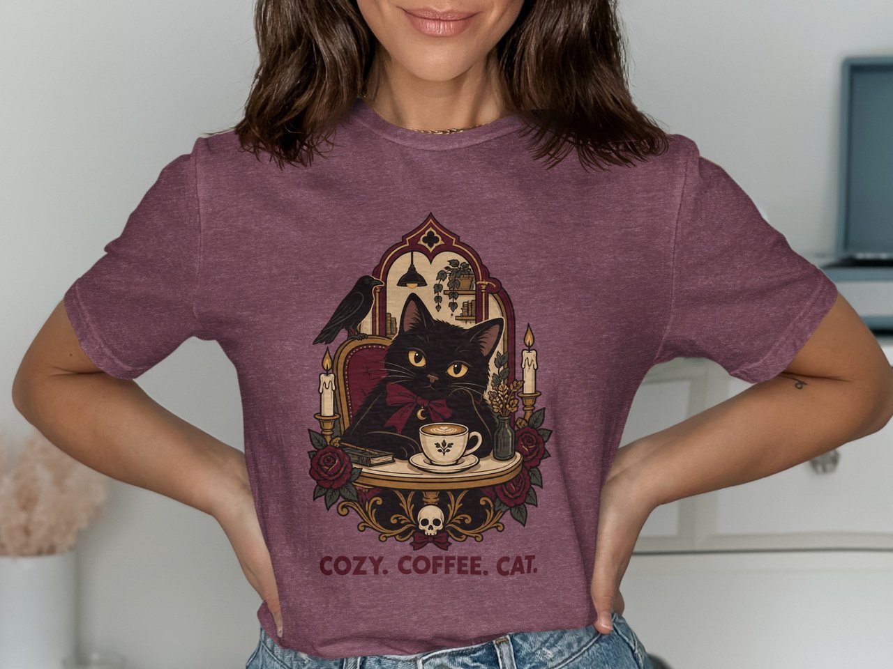 Cozy Coffee Cat Tee