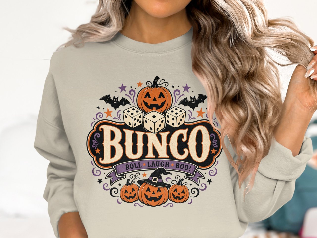 Halloween Bunco Roll Laugh Boo Sweatshirt