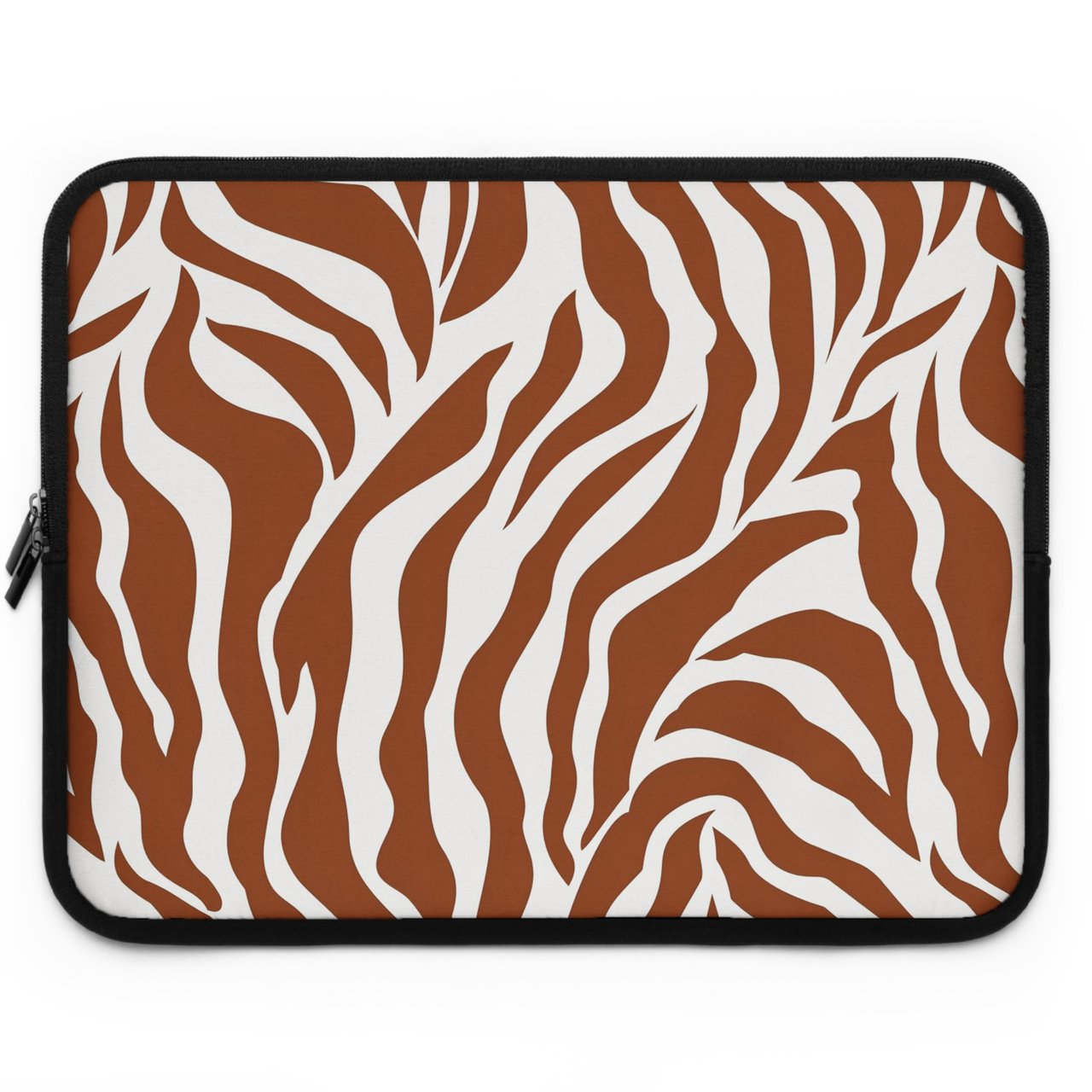 Earthy Taupe Zebra Print Laptop Sleeve, Boho Abstract Laptop Case, Minimalist Tech Accessory Pouch, Trendy iPad Bag for Her