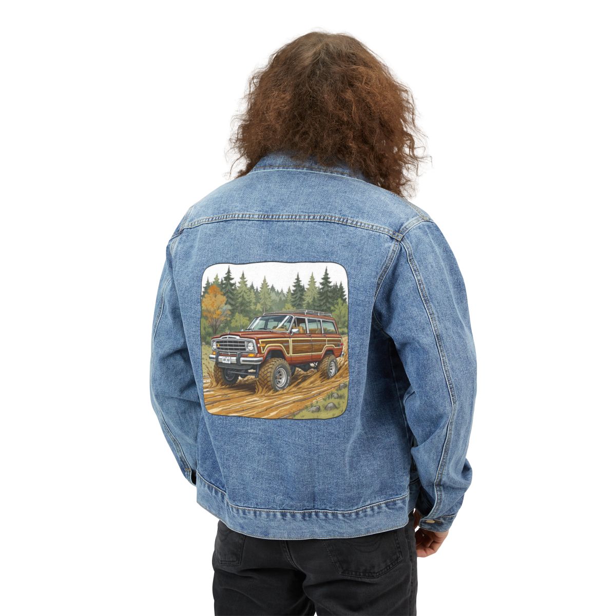 Grand Wagoneer Denim Jacket, Off Roading Art, Waggy, 4x4 Gift Idea, Classic SUV, Retro Style, Denim Jacket Option, Misc Products