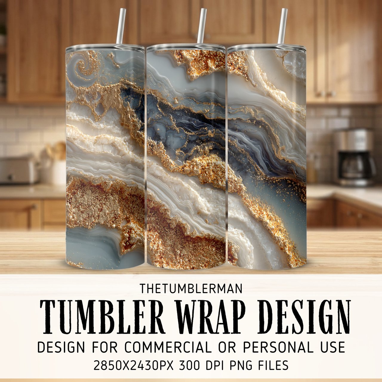 20 oz Gold Agate Tumbler Wrap, Sublimation Design, Straight Tapered, Marble Texture png, Digital Download, Tumbler Design