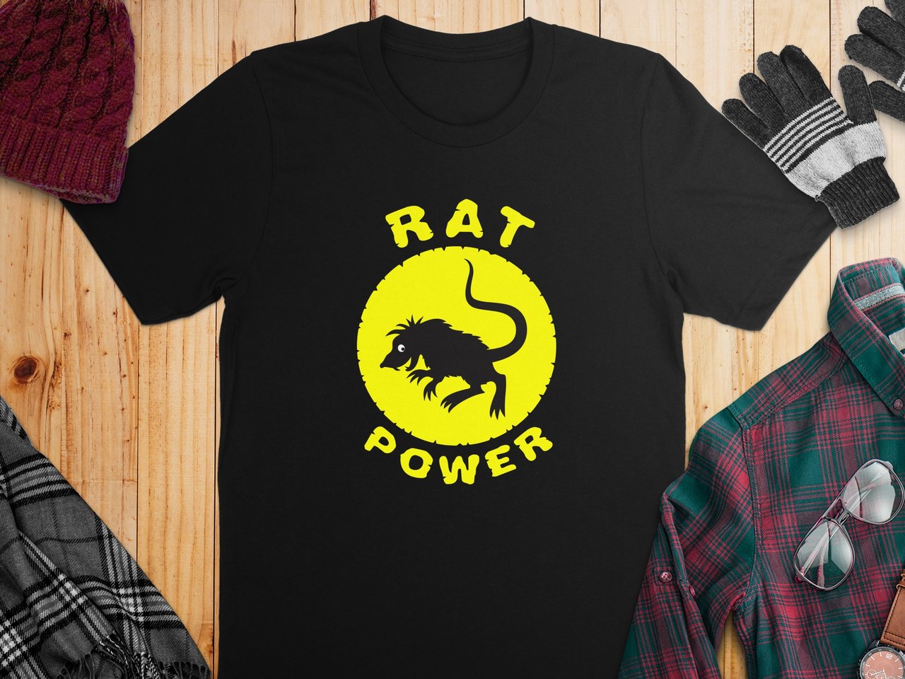 Rat Power, funny graphic T-Shirt for Rat Lovers and Rodent Enthusiasts