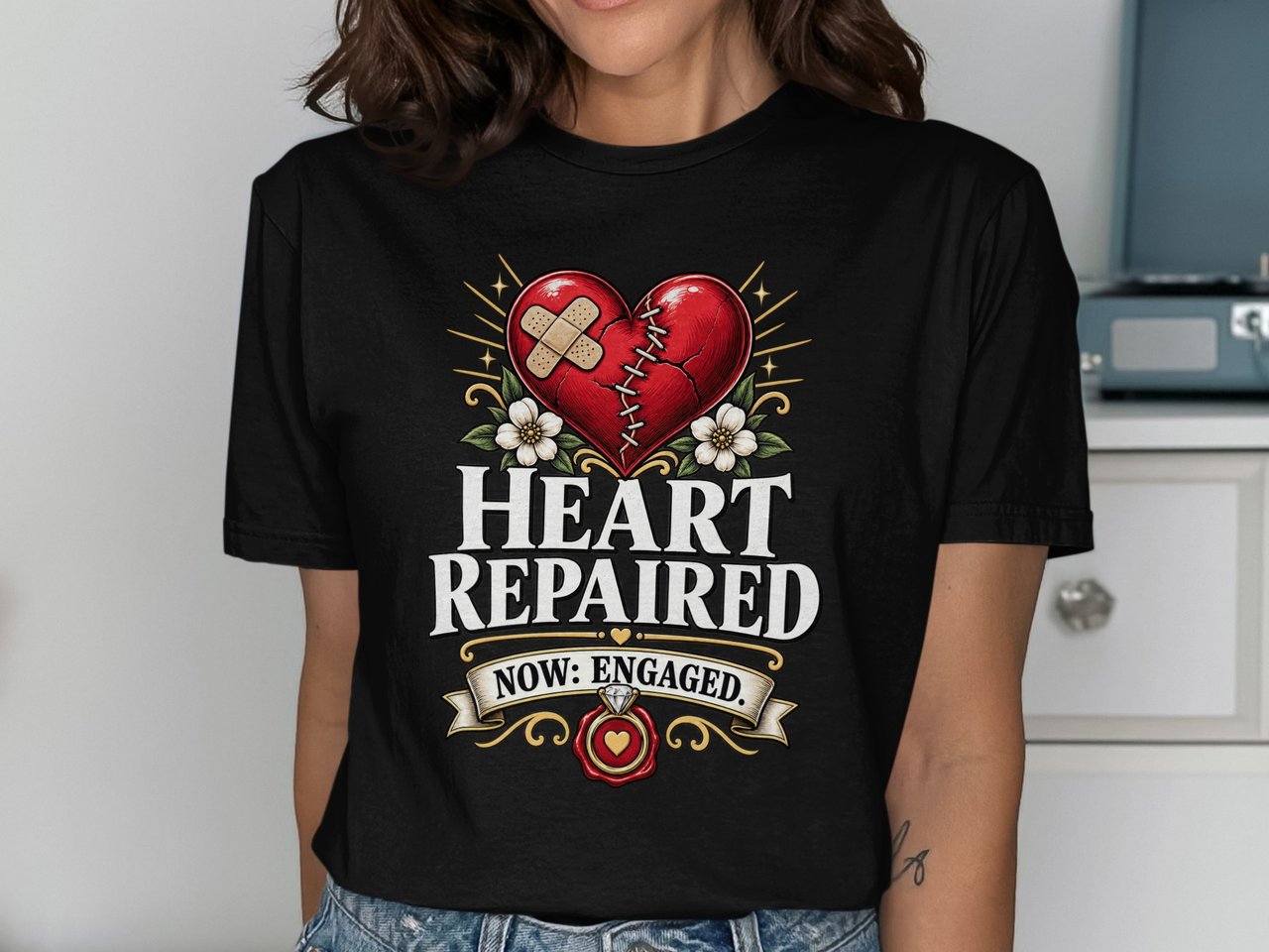 Heart Repaired Now Engaged Tee
