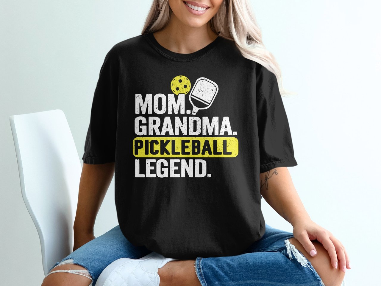 Pickleball Comfort Colors Shirt, Mom Grandma Pickleball Legend, Vintage Graphic Tee