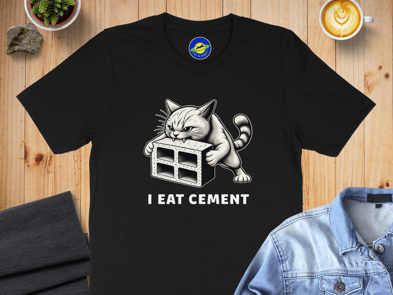 I Eat Cement absurd brain rot Cat Tee