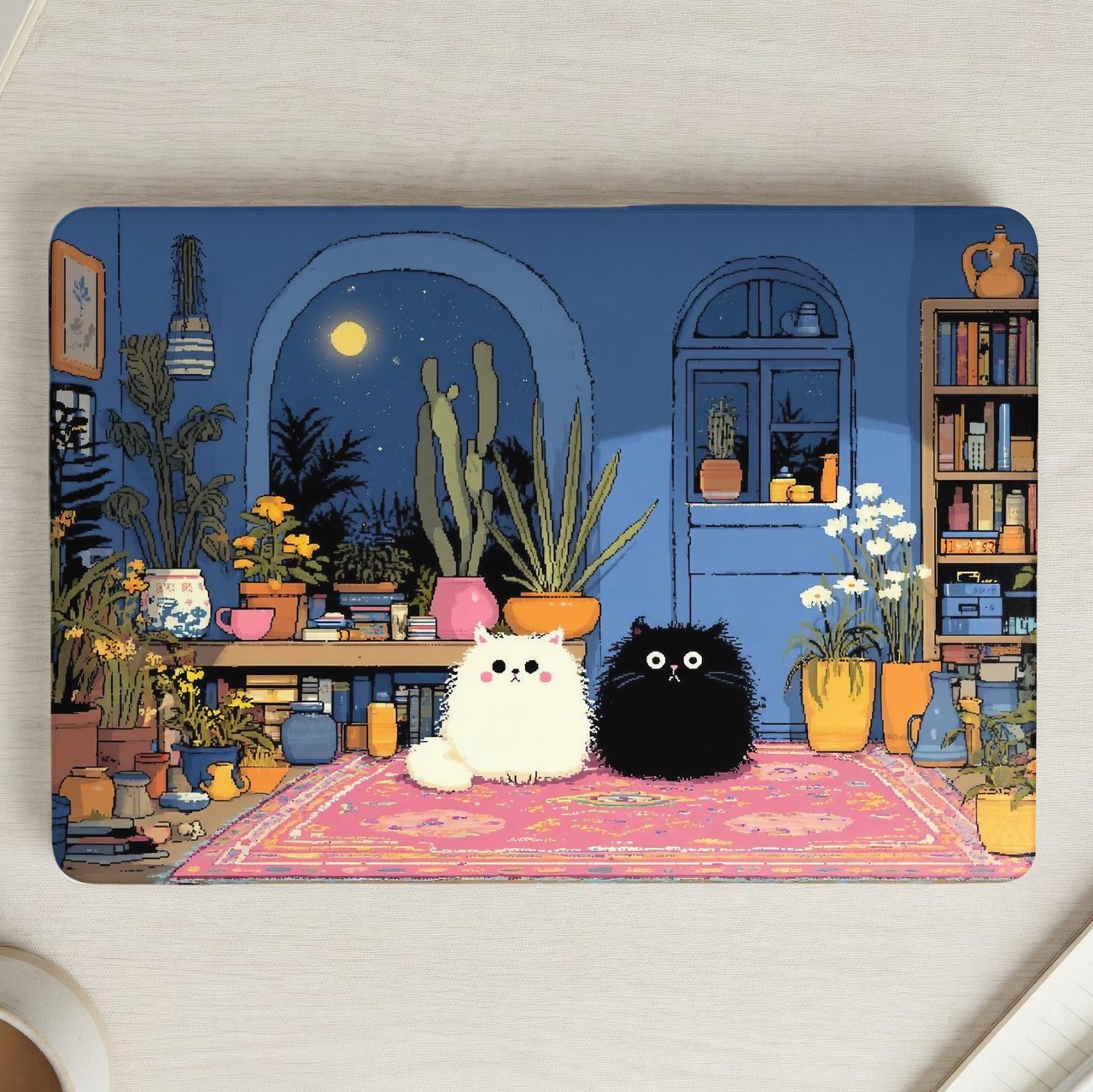 Fluffy Cats Night Room MacBook Case