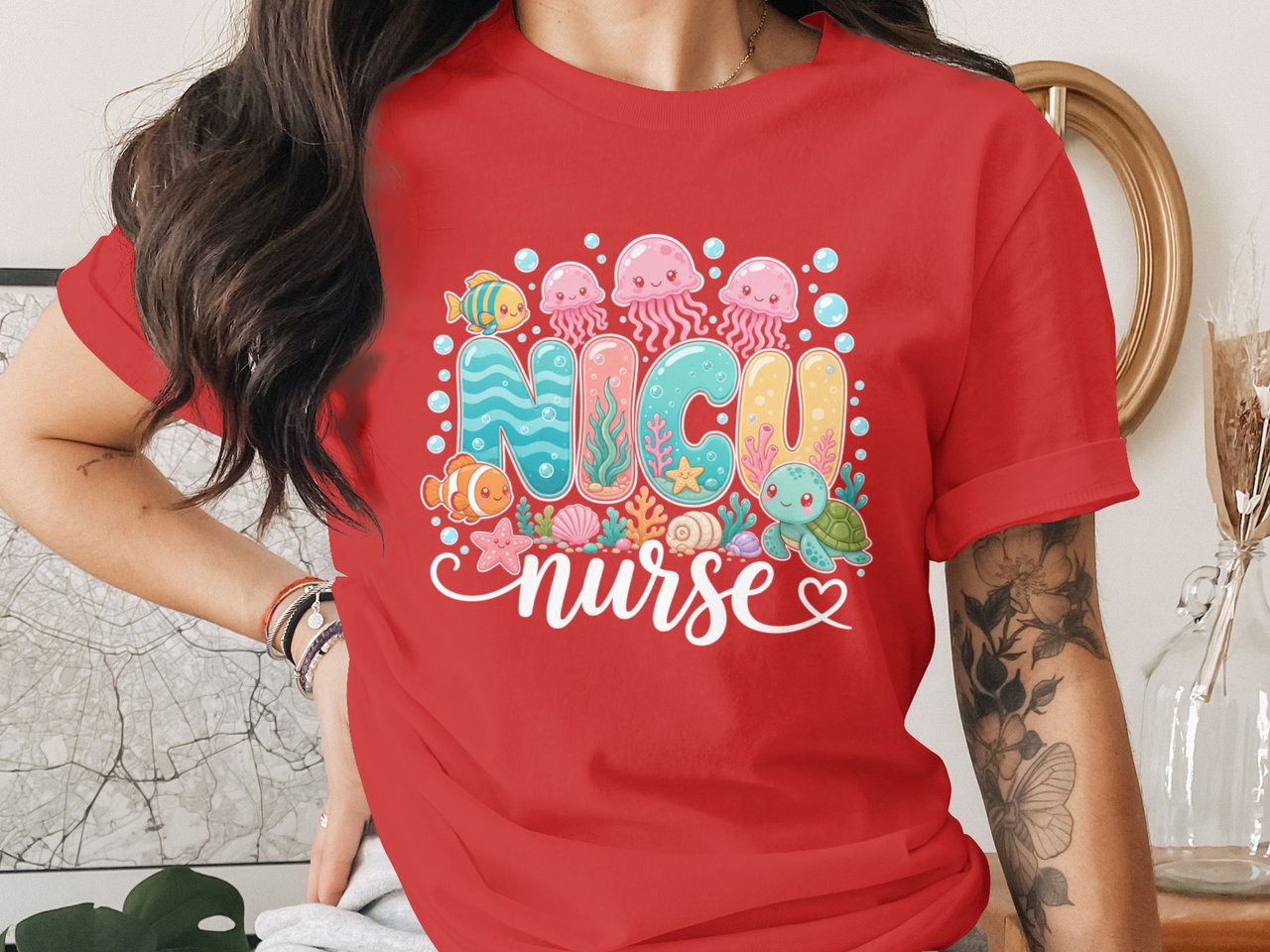 NICU Nurse Ocean Sea T-Shirt: Cute Neonatal Intensive Care Unit Design