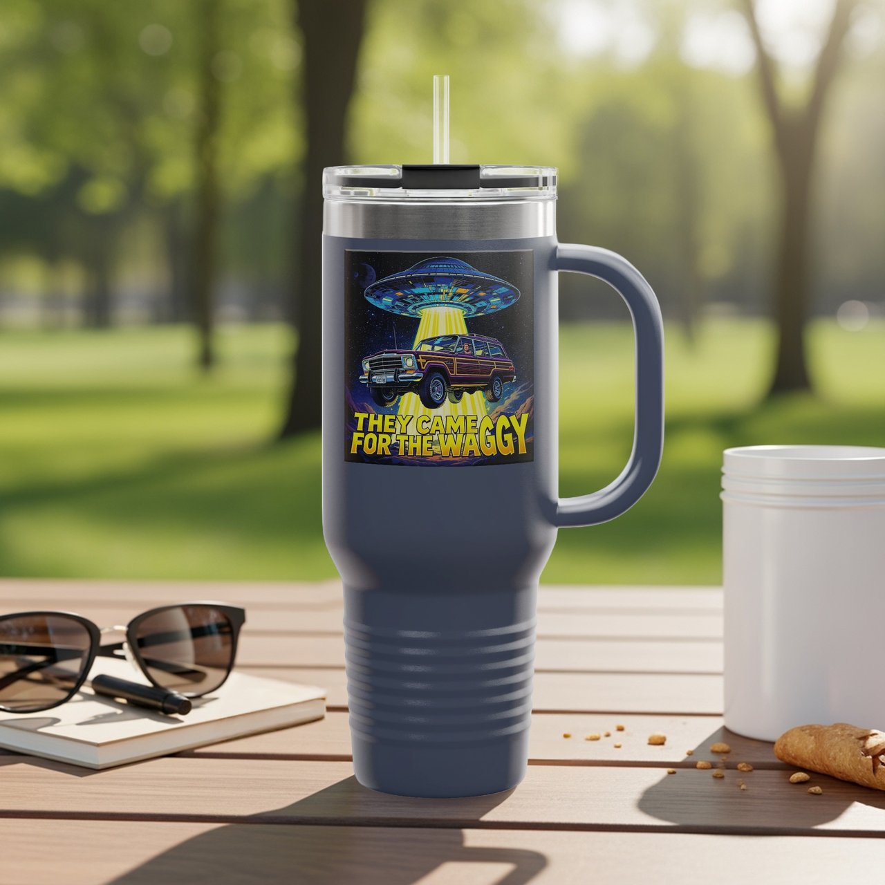 Waggy Tumbler, UFO Car Tumbler, They Came For The Waggy, Grand Wagoneer Tumbler, Car Tumbler, Cool Car Gift, Car Lover Gift