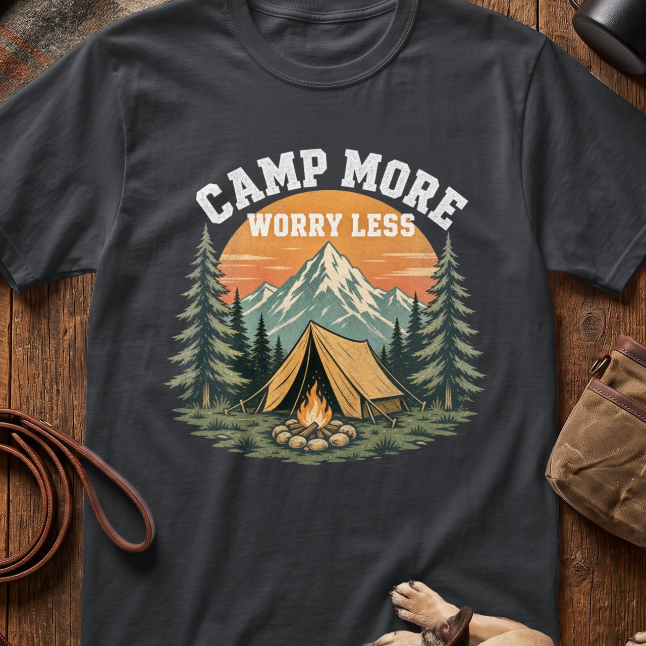 Camp More Worry Less Vintage Tee