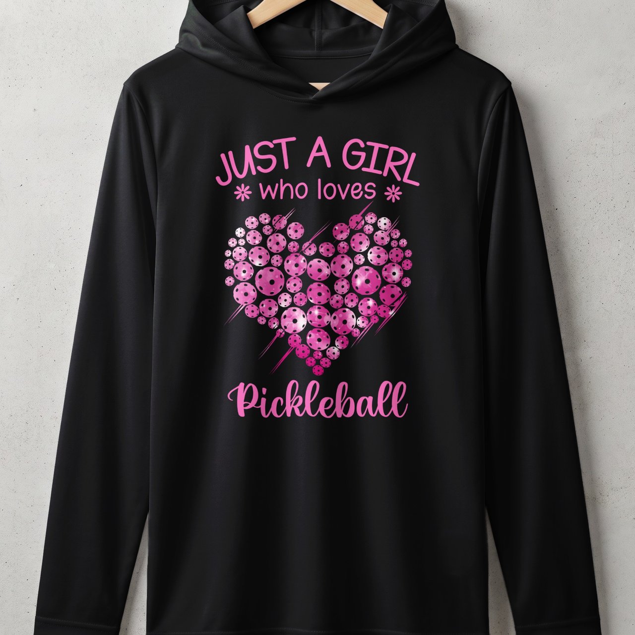 Pickleball Sport-Tek Performance Hood, Just A Girl Who Loves Pickleball, Lightweight Performance Hoodie