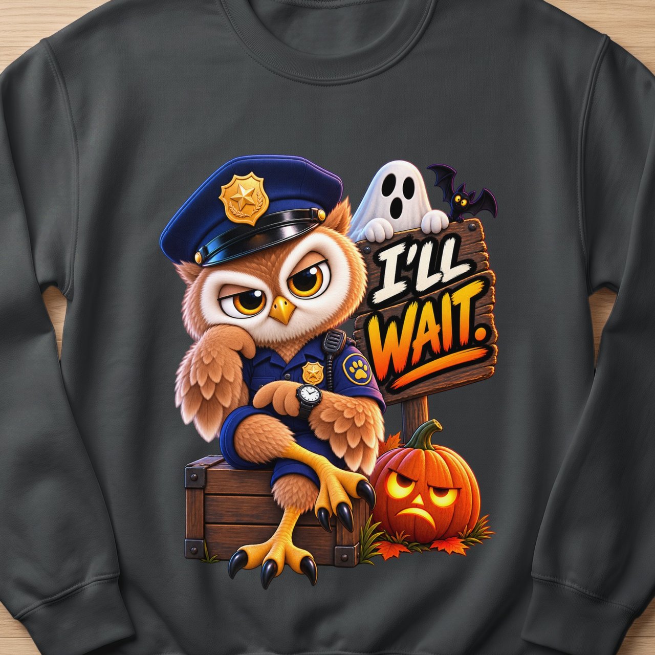 I'll Wait Officer Hoot the Owl Sweatshirt