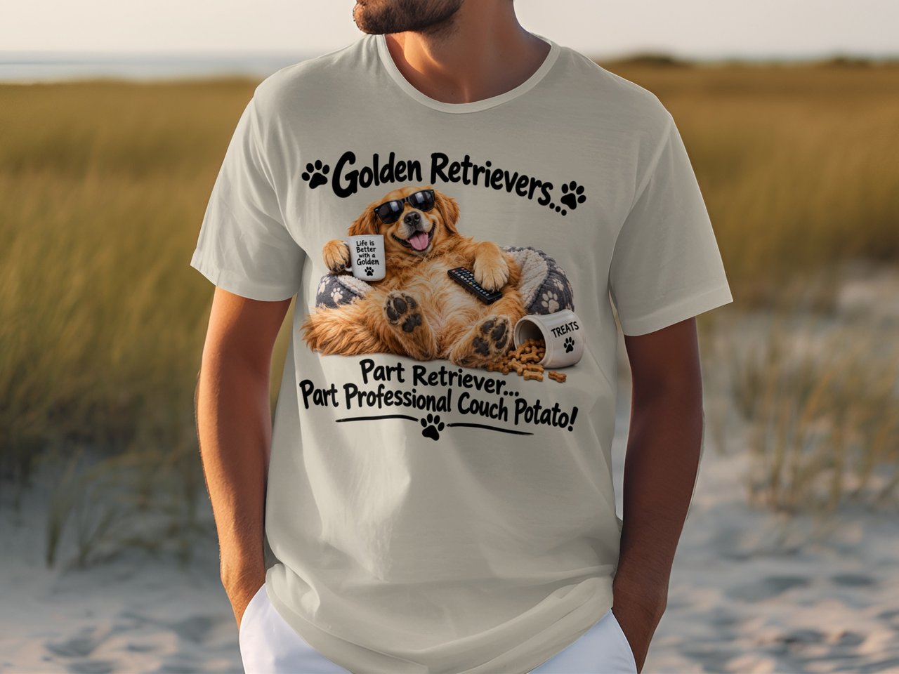 Golden Retriever Couch Potato Tee