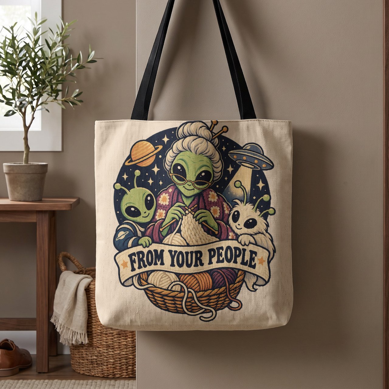 From Your People Knitting Tote Bag