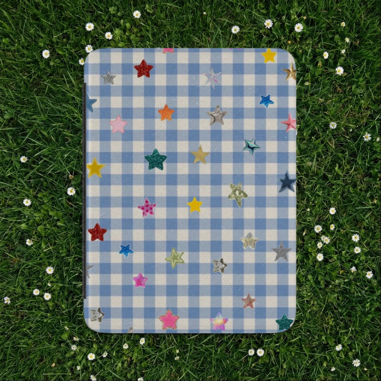 Gingham and Stars Kindle Case